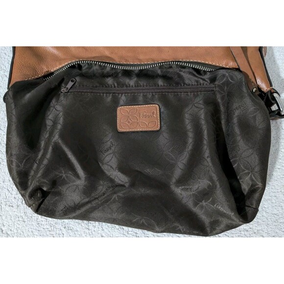 Fossil Camel Brown Leather Medium Shoulder Bag w/ Key - Picture 7 of 16